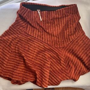 Free People Brown Orange Mini Skirt